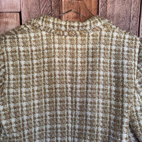 Ann Taylor Blazer Tweed Plaid Jacket 14P Petite Work Fall Academia Minimalist - Picture 5 of 9